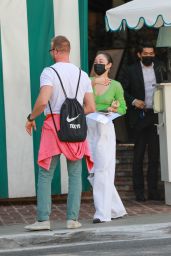 Cara Santana Street Style - San Vicente Bungalows in West Hollywood 10/21/2021