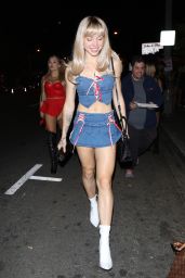 Charly Jordan in a Matching Jean Mini Skirt and Crop Set - Hollywood 10/27/2021