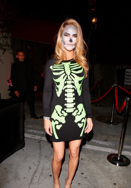 Chrishell Stause Dressed as a Skeleton - Halloween Party in Hollywood 10/29/2021