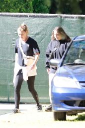 Ellen Pompeo in a Black Leggings and a Black Tee - Out in Los Feliz 10/27/2021