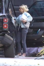 Emma Roberts in a Denim Jacket and Black Jeans - LA 10/04/2021