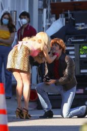 Emmy Rossum - Filming a Scene for "Angelyne" in LA 10/26/2021