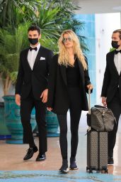 Frida Aasen - Arrives for the Michael Kors X 007 Event in Miami 10/27/2021
