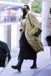 Irina Shayk in Travel Outfit - JFK Airport in NYC 10/29/2021