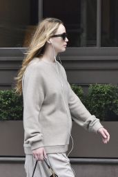 Jennifer Lawrence in a Grey Sweater, Matching Skirt and Christian Dior Handbag - New York 10/06/2021