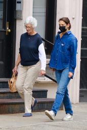 Katie Holmes in All Denim Look - Shopping With Mom Kathleen in NYC 10/09/2021