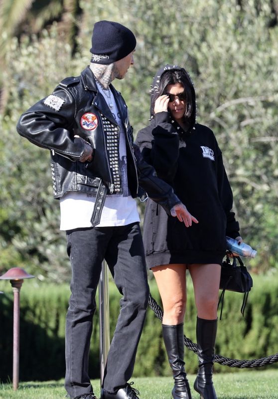 Kourtney Kardashian With Travis Out in Montecito 10/18/2021