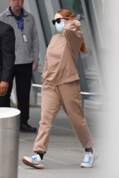Lindsay Lohan in Travel Outfit - JFK Airport in New York 10/29/2021