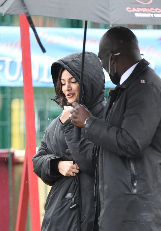 Michelle Keegan - Filming "Brassic" TV Series in Manchester 10/20/2021