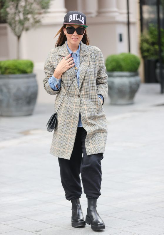 Myleene Klass in a Tweed Blazer and Baseball Cap - London 10/02/2021