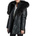 Noize Dana Faux Fur-Trim Mid-Length Jacket