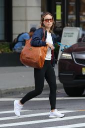 Olivia Wilde in Black Leggings in New York City 10/15/2021