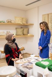 Queen Rania of Jordan - 24th Jordan River Designs Handicrafts Exhibition Launch in Amman 10/20/2021