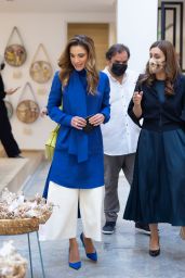 Queen Rania of Jordan - 24th Jordan River Designs Handicrafts Exhibition Launch in Amman 10/20/2021