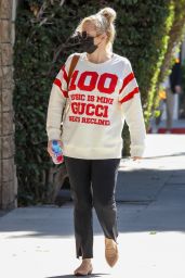Rebel Wilson Wearing a Gucci 100 White Sweatshirt, Black Trousers and Leather Shoes - Beverly Hills 10/19/2021