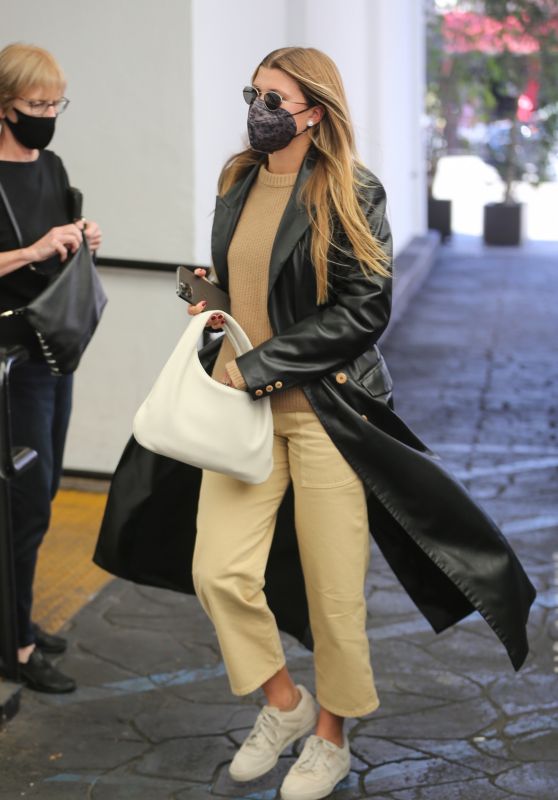 Sofia Richie in Black Trench Coat - Beverly Hills 10/13/2021