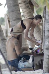 Stacy Keibler at the Beach in Tulum 10/09/2021
