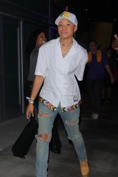 Storm Reid - Leaving the Lakers vs Warriors Opening Game at Staples Center in LA 10/19/2021