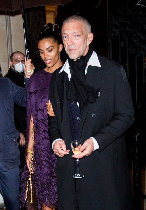 Tina Kunakey and Vincent Cassel – Vogue Paris Celebrating its 100th Anniversary at the Palais Galliera in Paris 10/01/2021