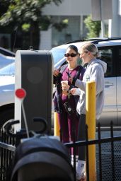Vanessa Hudgens and GG Magree at the Dogpound Gym in Los Angeles 10/12/2021