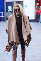 Amanda Holden in a Beige Top and Burgundy Trousers - London 11/01/2021