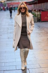 Amanda Holden in an Olive Dress and Knee High Boots - London 11/18/2021