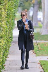 Ashley Benson Wears Long Coat and Mini Fendi Tote - West Hollywood 11/08/2021