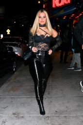 Bebe Rexha Wears a Leather Ensemble - Maneskin Concert in Hollywood 11/01/2021