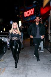 Bebe Rexha Wears a Leather Ensemble - Maneskin Concert in Hollywood 11/01/2021