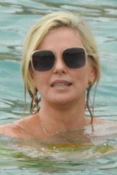 Charlize Theron in a Yellow Swimsuit - Cabo San Lucas 11/26/2021