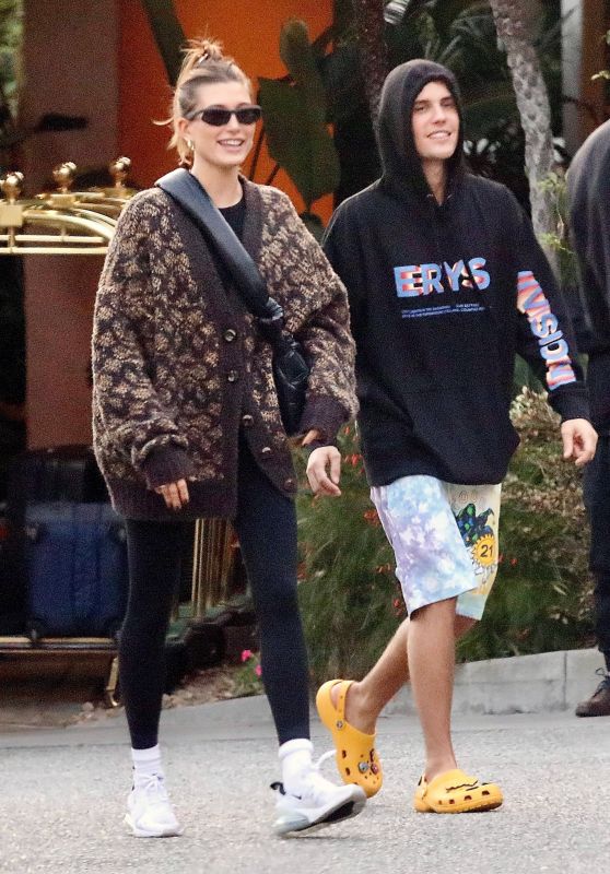 Hailey Rhode Bieber and Justin Bieber at The Beverly Hills Hotel in Beverly Hills 11/08/2021