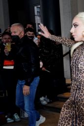 Lady Gaga in a Leopard Dress - Milan 11/13/2021