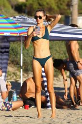 Ludi Delfino in a Blue-Green Bikini - Santa Monica 11/13/2021