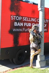 Phoebe Price - Fur Free Protest on Rodeo Drive in Beverly Hills 11/26/2021