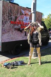 Phoebe Price - Fur Free Protest on Rodeo Drive in Beverly Hills 11/26/2021