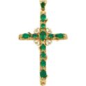 Roseark Emerald Cross Pendant
