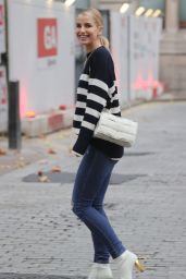 Vogue Williams in a Striped Top and Ripped Denim - London 11/14/2021
