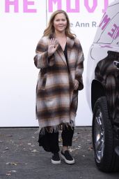 Amy Schumer Wears a Plaid Coat - New York 12/04/2021