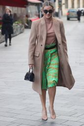 Ashley Roberts Wears Festive Green Skirt - London 12/01/2021