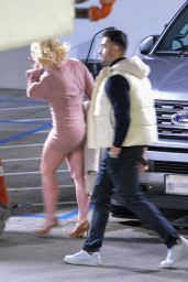 Britney Spears in a Mini Dress and Heels at Catch LA in Hollywood 12/27/2021