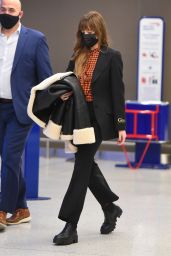 Dakota Johnson Dressed Up in Gucci - JFK Airport in NY 12/04/2021