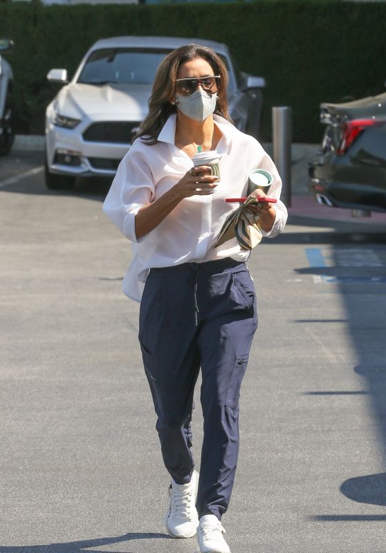 Eva Longoria in a White Shirt and Navy Blue Pants - LA 12/15/2021