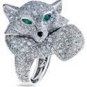 Faberge Treasures Diamond Fox Ring