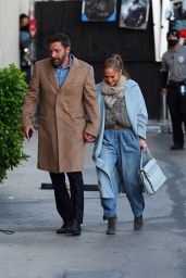 Jennifer Lopez and Ben Affleck at Jimmy Kimmel Live in Hollywood 12/15/2021