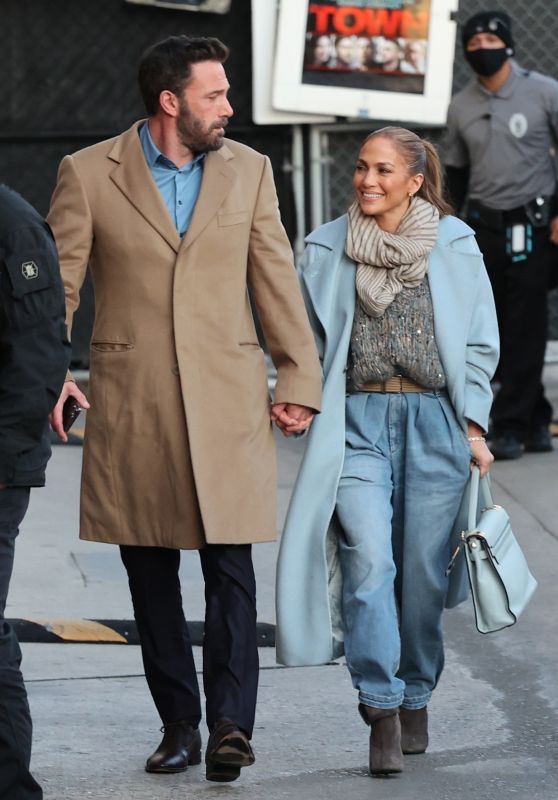 Jennifer Lopez and Ben Affleck at Jimmy Kimmel Live in Hollywood 12/15/2021