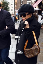 Joan Collins With Her Husband Percy Gibson - Leaving The Colbert Bistro on Sloane Square in London 12/29/2021