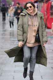 Kelly Brook in a Warm Coat and Denim Jeans - London 12/24/2021