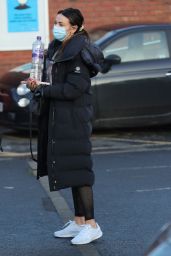 Michelle Keegan Street Style - Wears Sandbanks Coat from Jamie Redknapp