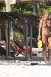 Michelle Rodriguez in a Peach Coloured Bikini - Mexico 12/21/2021