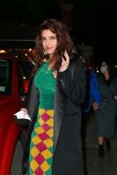 Priyanka Chopra in a Colorful Dress at SONA Indian Restaurant in New York City 12/14/2021
